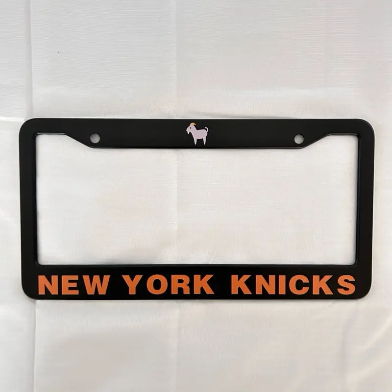 FunPlatesHub, New York, basketball fans ,Stainless Steel U.S. License Plate Frame, Black
