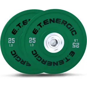 10LB/25LB/35LB/45LB/55LB Bumper Plates Odorless with 2" Opening Olympic Weight Plates Bumper Weights Set with Steel Insert Strength Training