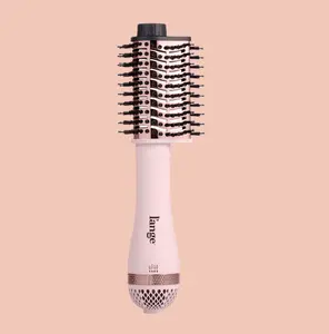 L'ANGE HAIR - Le Volume Elevé 65MM 2-in-1 Titanium Blow Dryer, Dry & Style, Blush Smooth Frizz-Free Ionic Styling, Unique Teardrop Barrel, 3 Heat Settings, 360° Vented Airflow - Mother's Day Gift Idea, Brush, Multifunctional Hair Dryer