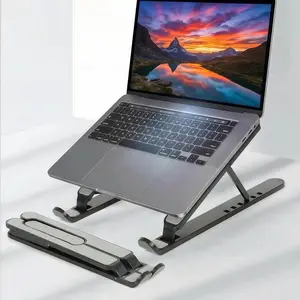 P1 Foldable Laptop Stand, Portable Adjustable Elevated Cooling Holder, Hollow Bottom Heat Dissipation, Multi-Angle Support for Office Home Study Gaming