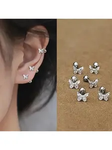 New handmade beaded pearl and rhinestone bracelet for women, Bohemian style, fashionable heart-shaped bracelet. Korean version. Fresh and elegant hollowed-out bow-shaped ear stud for women, screw fastened. Summer ear jewelry for women.