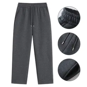 Men's Drawstring Waist Sweatpants, Casual Regular Fit Pants with Pocket for Fall & Winter, Men's Trousers