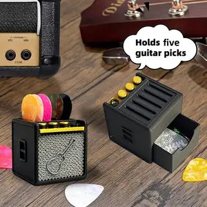 Guitar Pick Holder with Storage Drawer, Organiser, Suitable for Guitarists Gift, Decorative Ornaments, Guitar Accessories, 3D Printed, Guitar Picks, Birthday, Christmas Gifts, Home Decor