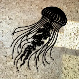 Jellyfish Design Wall Art, Metal Wall Decor, Wall Hanging Decor for Home Living Room Bedroom, Home Decor, Room Decor, Bedroom Accessories, Poster, Animal Design, Artistic