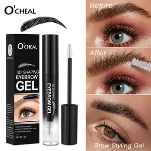 Transparent Eyebrow Gel, Brow Styling Gel, Natural Waterproof Long-Lasting Brow Shape Setting Jelly, with Brush Head 3D Stereo Brow Wax, Makeup Brow Cream, Eyebrow Makeup Products