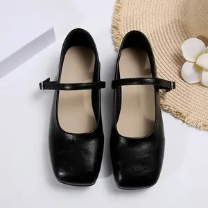 Womens Square Toe Ballet Flats Comfortable Shoes Dressy Casual Slip-On Ballerina Walking Flat Shoe