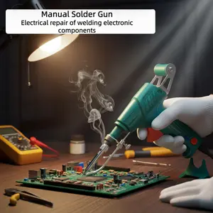 Multifunctional Electric Soldering Iron Kit: Externally Heated Soldering Tool (Max. 480°C), Includes Solder Sucker and Tweezers—Ideal for Repair and Soldering Applications