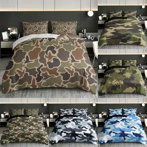 Wild Duck Camouflage Print, Soft Breathable Fabric, All-Season Use, Bedsheet Sets, 1 Fitted Sheet + 2 Pillowcases