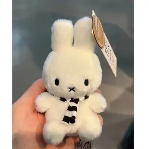 Kawaii Miffy Black and White Striped Scarf Hanging Cute Doll Cute Mini Figure Doll Pendant