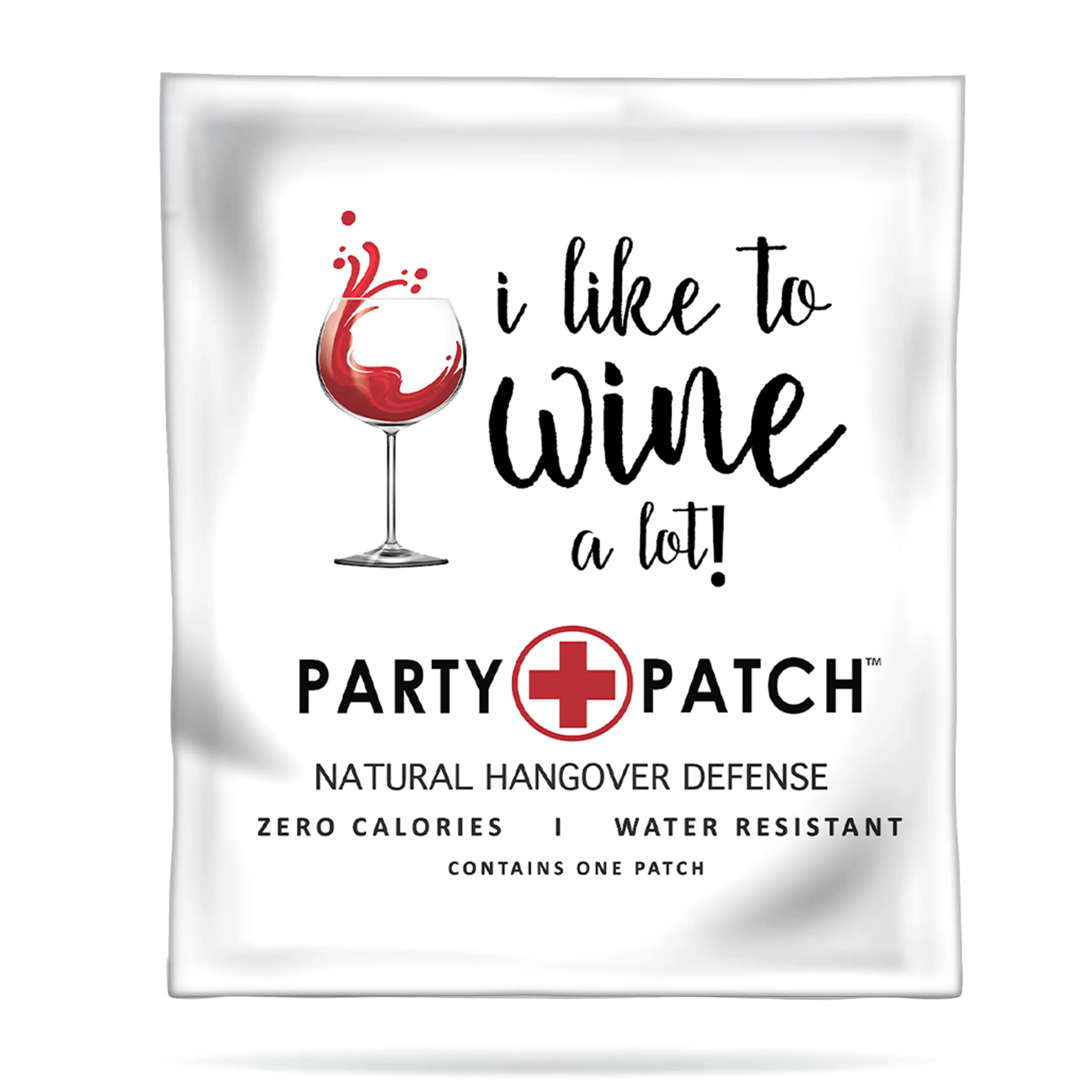 Party Patch - I Like To Wine A Lot Patch Water-Resistant Patch, Recovery Sticker, Party Attire Accessory for Celebrations and Nights Out