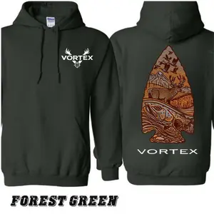 Vortex Hunting Hoodie Deer Trout Arrowhead Graphic Hoodie Outdoor Camo Style Pullover Gift for Hunter Fisherman Men Women