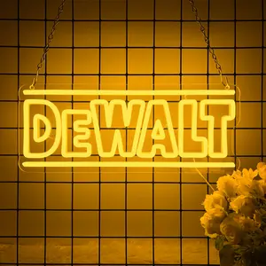 Dewalt Neon Sign Neon Sign for Men, Dimmable Service Tools Neon Sign for Wall Decor,5v USB LED Garage Sign for Bedrooms Man Cave Car Store Workshop Car Room Birthday Dad Gift