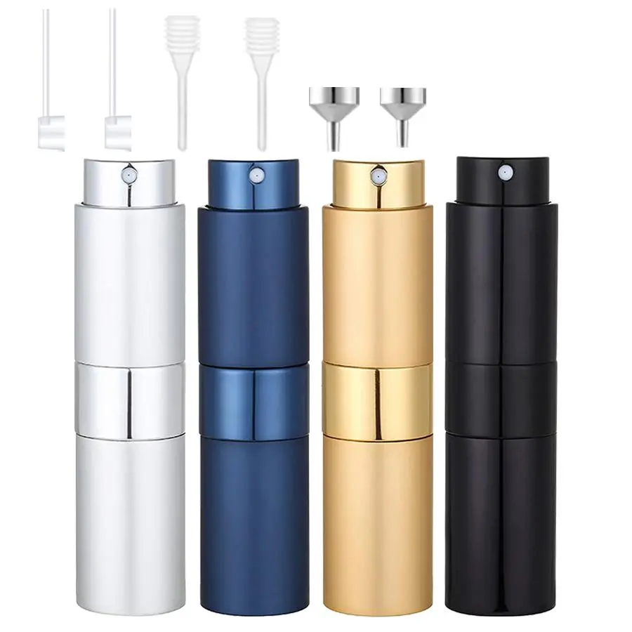 Travel Perfume Atomizer Bottle Set, Lightweight Compact Spray Bottle with Funnel, Dispenser & Spring Straws, Refillable Empty Cologne Bottle for Travel, Outing & Daily Use