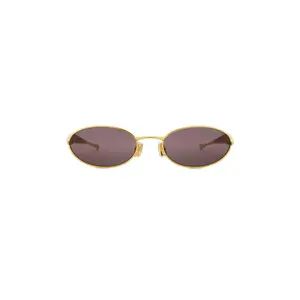 Bottega Veneta Sardine Sunglasses in Gold & Grey