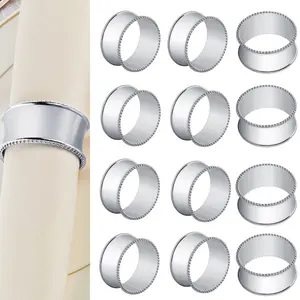 12Pcs/Set Stainless Steel Bead Side Napkin Rings,Delicate Serviette Buckles Ideal for Dinner Table Decoration,Wedding,Celebrate,Thanksgiving,Christmas Party Gifts,Hand Tools Kits