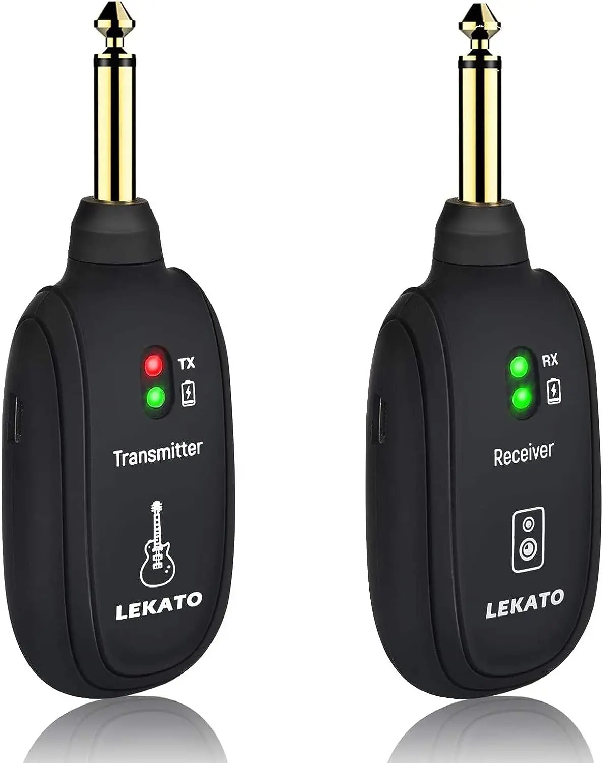 【Limited-Time Discounts】LEKATO A8 Wireless Guitar System, with 4 Channels, Built-in Rechargeable Wireless Guitar Transmitter Receiver,Multi Devices Supported, for Electric Guitar Bass Violin, 100% Customer Satisfaction for Music Lovers Boys Girls Gift