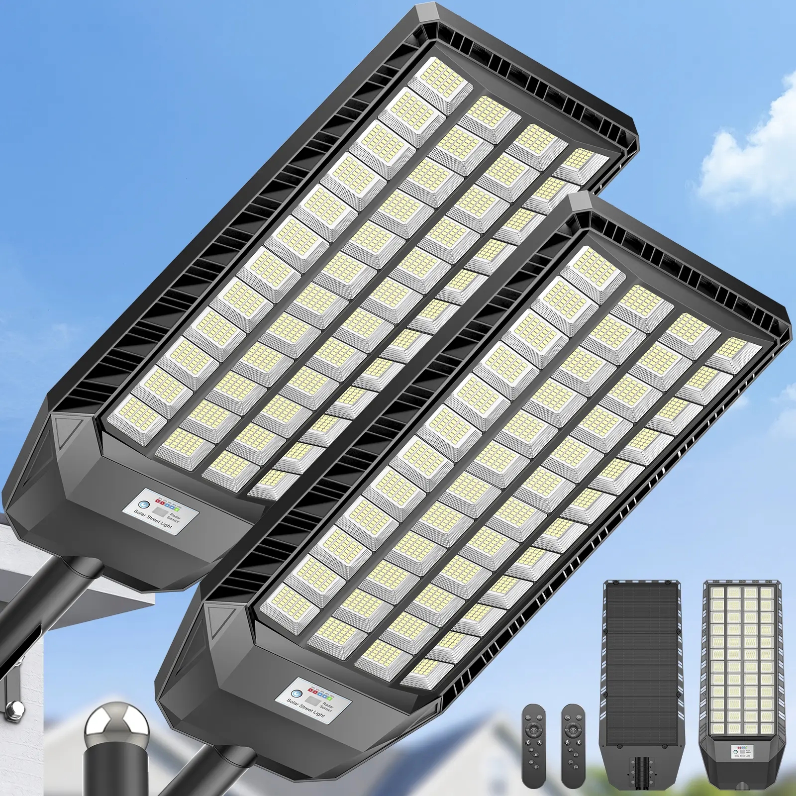 【Black Friday Discounts】2026 Newly Upgraded Solar Street Light Outdoor,Motion Sensor Security Wall Lamp, IP67 waterproof design, remote control support, and automatic dusk-to-dawn operation, Ideal for gardens, parking lots, streets, and courtyards