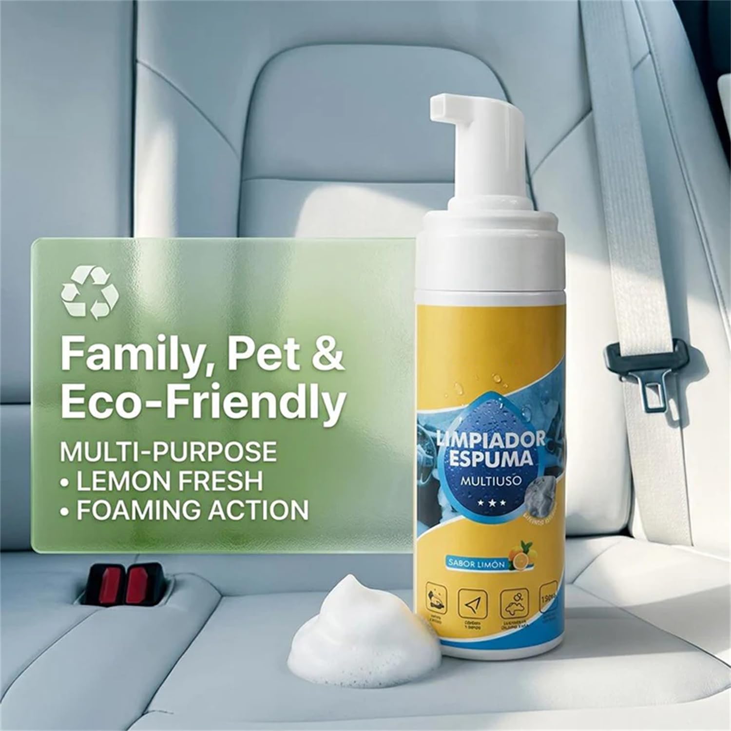 4-in-1 Multi-Enzyme Foam Cleaner, All-Purpose Deep Cleaning Spray for Car Interior, Kitchen Grease, Bathroom Tiles, Sofa Upholstery