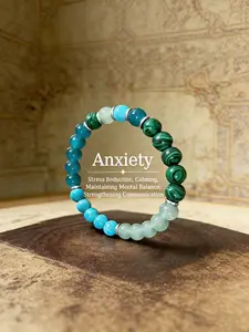 1 pc Healing Gemstone Bracelet, Relieves Anxiety, Brings Good Luck and Prosperity, Handmade Natural Gemstones, Unique Gift for Friends and Family, All Season Wear
