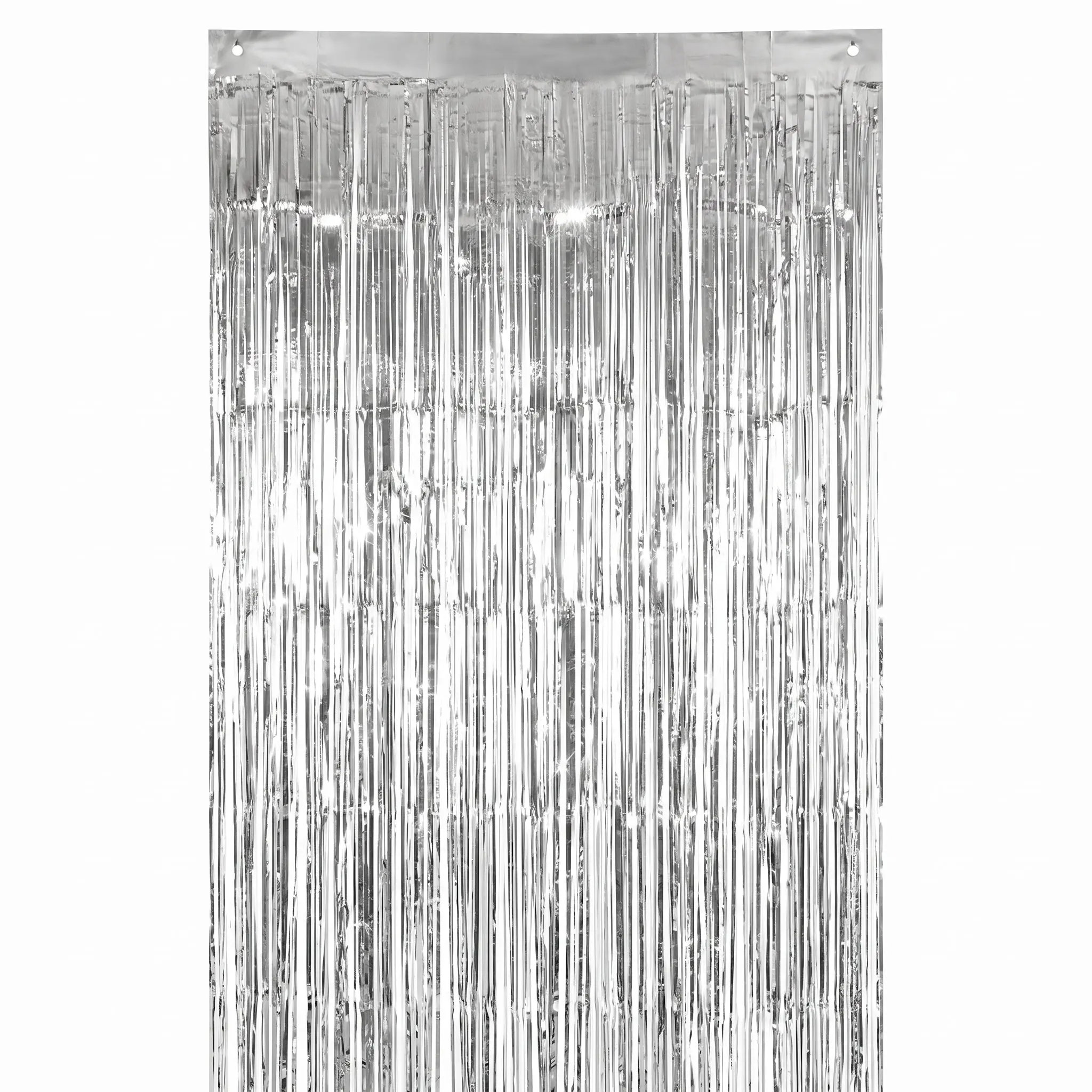 Shimmering Silver Metallic Curtain - 3' x 8'