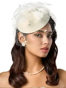 Women's Vintage Mesh Headpiece Halloween Evening Performance Bridal Wedding Small Hat Hair Clip, Elegant Party Accessory, Stylish and Chic Design