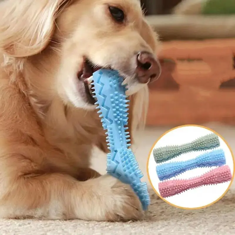 Dog Teething Chew Stick Toy with Enamel Coating - Bite-Resistant, Leakproof, Mess-Free Interactive Treat-Dispensing Pet Teether & Cleaner Stick, Interactive Chew Toys, Treat-Dispensing Chew Toys