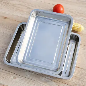 Stainless Steel Baking Tray Set, Rectangular Baking Tray, Mirror Polished Rust-proof Baking Tray, Kitchen Essentials