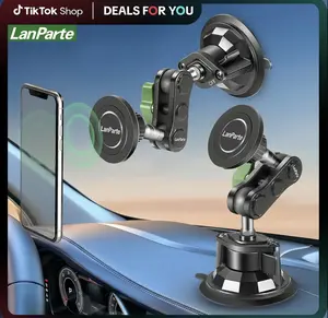 Lanparte epoxy resin suction cup, Heavy-Duty Car Phone Mount, 360° Rotatable Anti-Shake Phone Holder, Military-Grade Stable Car Mount for Truck, Van & Rideshare Drivers, Secure Dashboard Windshield Phone Holder for Safe Navigation