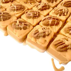 Caramel Pecan Pie Bites Scented Durable Wax Melts in Bakery Box - 24-Month Long-Lasting Aromatherapy Fragrance Freshener, Cozy Home Decor Decoration, Traditional Gift Ornament