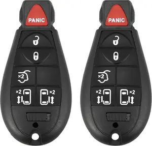 2pcs 433Mhz M3N5WY783X Replacement Keyless Entry Remote Car Key Fob for Dodge Grand Caravan for Chrysler Town and Country 6 Buttons with Door Key