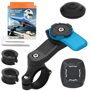 Bike Phone Holder, Motorcycle Mount - Motorcycle Phone Holder, Handlebar Cell Phone Clamp, E-Bike Scooter Phone Clip for 4.7-6.8" Smartphones