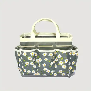 [Little Daisy Print Bag] Gardening Tool Organizer — Home Storage for Sundries & Small Tools — Portable Handbag for Outdoor Gardening Accessories