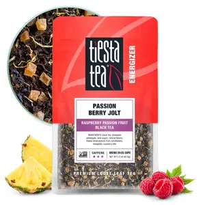 Tiesta Tea Passion Berry Jolt | Raspberry Passion Fruit Black Tea | Premium Loose Leaf Blends | Caffeinated Blend | Make Hot or Iced Beverage