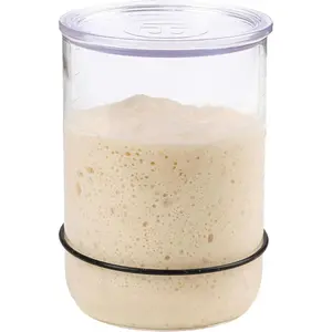 Sourdough Starter Jar (32oz)  Dishwasher Safe, Measurement Markings, Height Marker  Loose-Fitting Lid That Prevents  Buildup (Durable Glass Jar, )