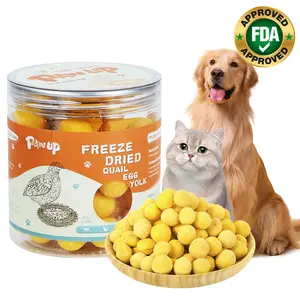 PAWUP Freeze Dried Cat & Dog Treats Natural Quail Egg Yolk Single Ingredient High-Protein Pet Snacks for Skin & Coat Health No Artificial Additives 4.2 oz