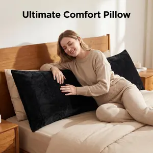 [Memorial Day Sale]NTBAY Velvet Body Pillowcase - 20x54 Inches Soft & Cozy Luxury Long Pillow Cover with Hidden Zipper, Frictionless Skin-Friendly Body Pillowcase for Bed & Sofa, 1 Count