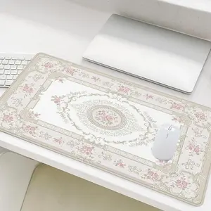 Vintage Style Mouse Pad, Rectangle Gaming Mouse Pad, Non-Slip Rubber Base Stitched Edge Desk Pad for Laptop Desktop, Office Desk Accessories, Corporate Work Desk Accessories