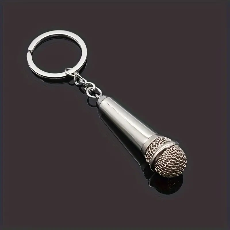 1Pc, Men's Mini Microphone Keychain, Perfect Gift for Singers, Rappers, Music Lovers and Rock Music Lovers, Men's Music Jewelry Accessories
