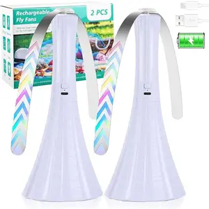 Fly Fans for Tables Rechargeable, Fly Fans for Outdoor Tables USB, Fly Repellent Fans  Keeps Flies away