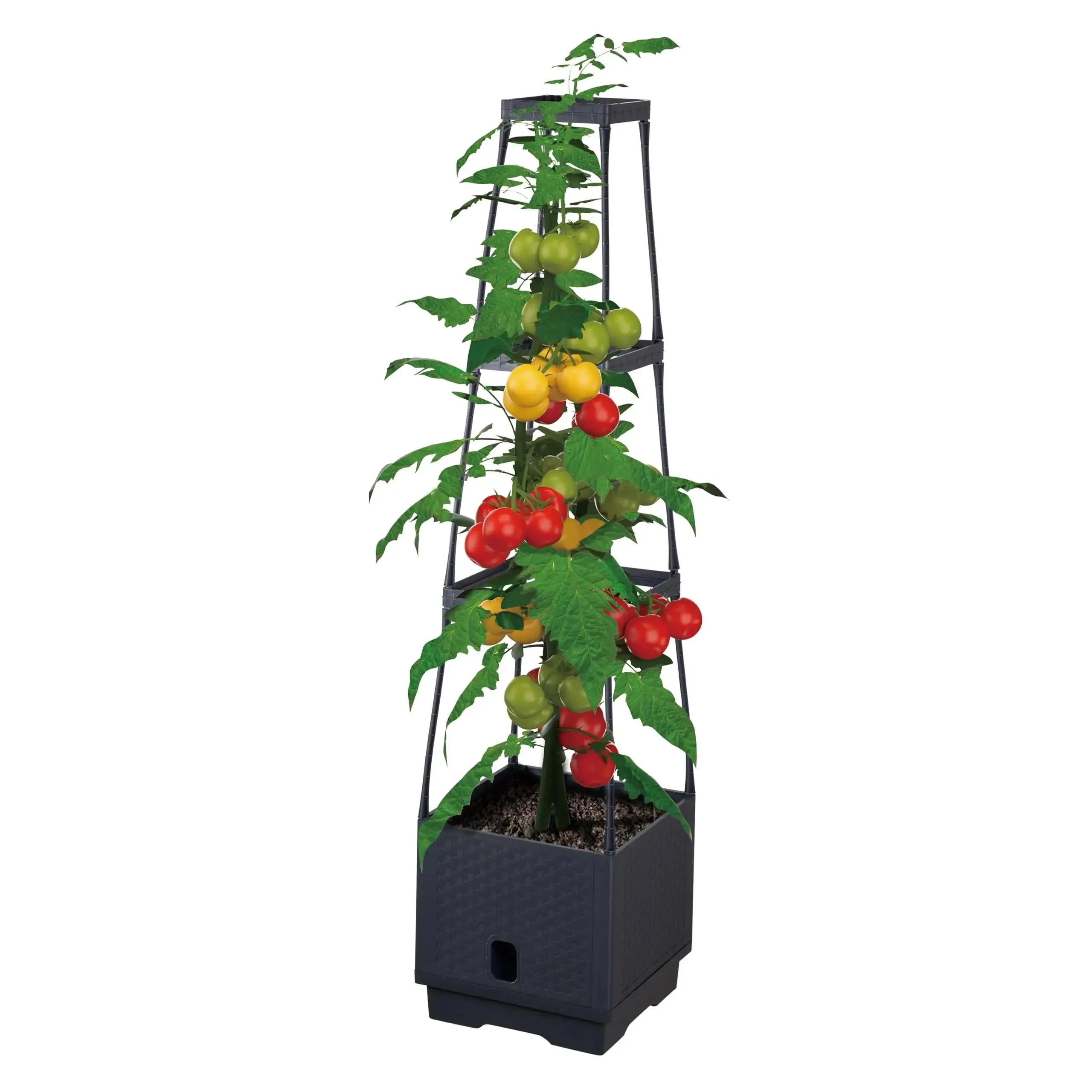 Planter with Trellis – Vertical Garden Tower for Patio or Balcony – Raised Bed Vegetable Container for Tomatoes, Peppers, Herbs & More – Space-Saving Outdoor Garden Kit
