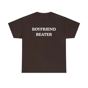 Unisex Heavy Cotton T Shirt with Boyfriend Beater Design Funny Hate Gift for Women