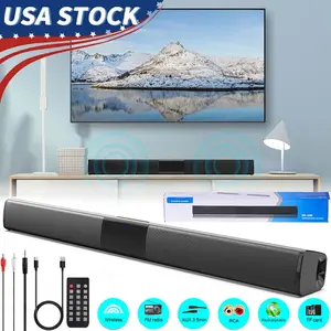 Wireless 4 Speaker Surround Sound Bar System with Subwoofer for Home Theater And Remote Control, Featuring RCA,  And AUX Connections