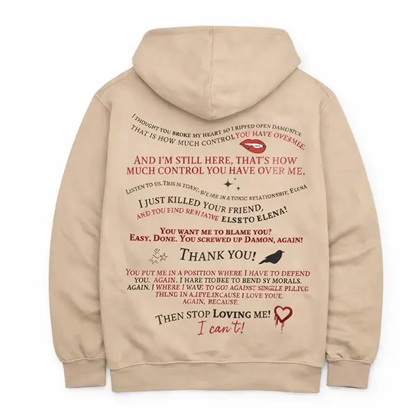 Vampire Diaries Hoodie - TVD Damon & Elena Hoodie - TVD Fan Sweatshirt, Vampire Fan hoodie, Damon Hoodie, Fall Trendy Hoodie