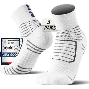 3 pairs of thickened terry-bottom athletic socks suitable for outdoor travel, cycling, hiking, climbing, basketball, badminton, baseball, and running; moisture-wicking, breathable, comfortable fit, casual sporty design; comfortable and versatile, ideal fo