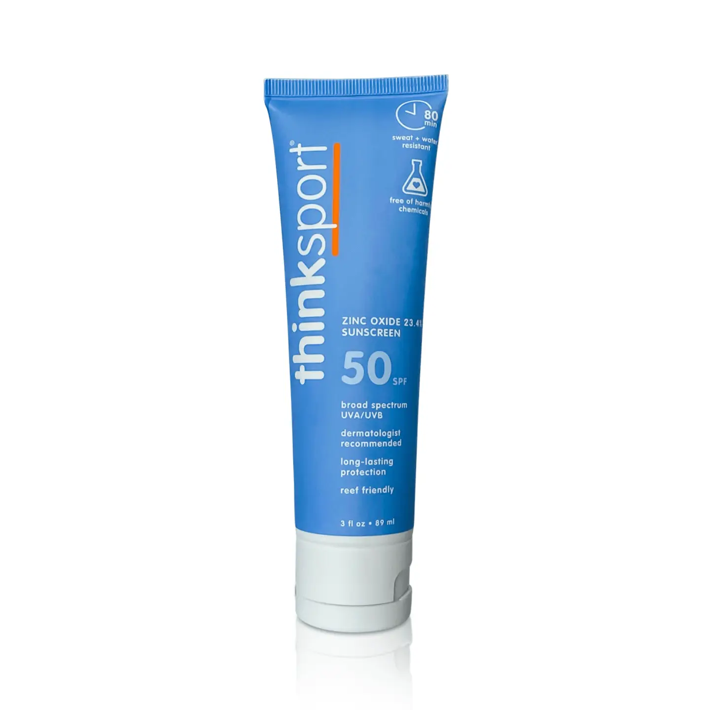 ThinkSport Zinc Oxide SPF 50 Mineral Sunscreen Daily - Gentle Fragrance Free Formula with Zinc Oxide 20% for Aging Sun Damage & Dark Spots Protection - Skin Repair