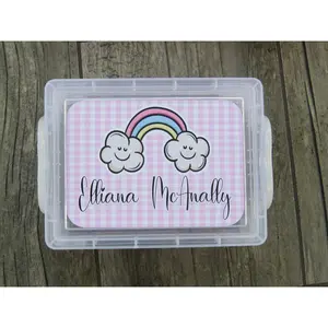 Personalized Crayon Box - Custom Case - Hard Crayon Box with Snap-Tight Lid - Supply Boxes for Kids Boys School Classroom - Back to School