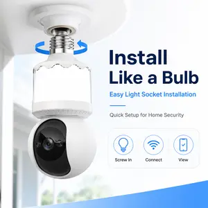 Bulb Cam — 2K HD Light Bulb Security Camera, 24/7 MicroSD Recording, Color Night Vision, Optional Advanced AI Subscription for Pet/Package/Person Detection, Dimmable LED, Color Night Vision, 2-Way Audio