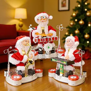 Rocking Santa Claus Electric Toy with Music, Kids Christmas Gift, Holiday Decoration, Singing Santa Figurine, Shelf Fireplace Decor, 1pc