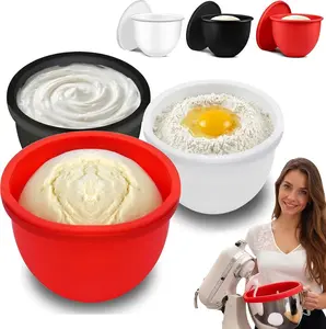 Silicone Bowl Insert Compatible with 5 Qt KitchenAid Tilt-Head Mixer, Food-Grade Non-Slip Bowl Liner, Dishwasher Safe & Easy to Clean Replacement Accessory (3Pcs)