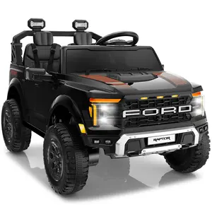First Ride On Licensed Ford F-150 Raptor 24V 2-Seater Ride On Truck for Kids, Electric Toy Car w/Remote, LED Lights & Bluetooth – Safe, Powerful & Realistic, Best Christmas Gift for Kids，Black Friday